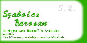 szabolcs marosan business card